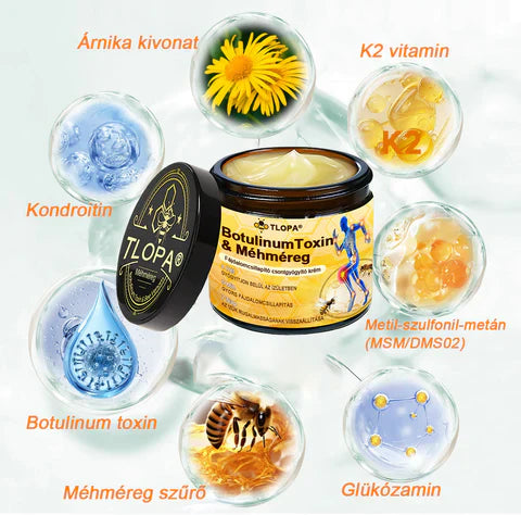 ✅TLOPA® Fájdalomcsillapító, csontregeneráló krém botulinum-toxinnal és méhméreggel 🐝