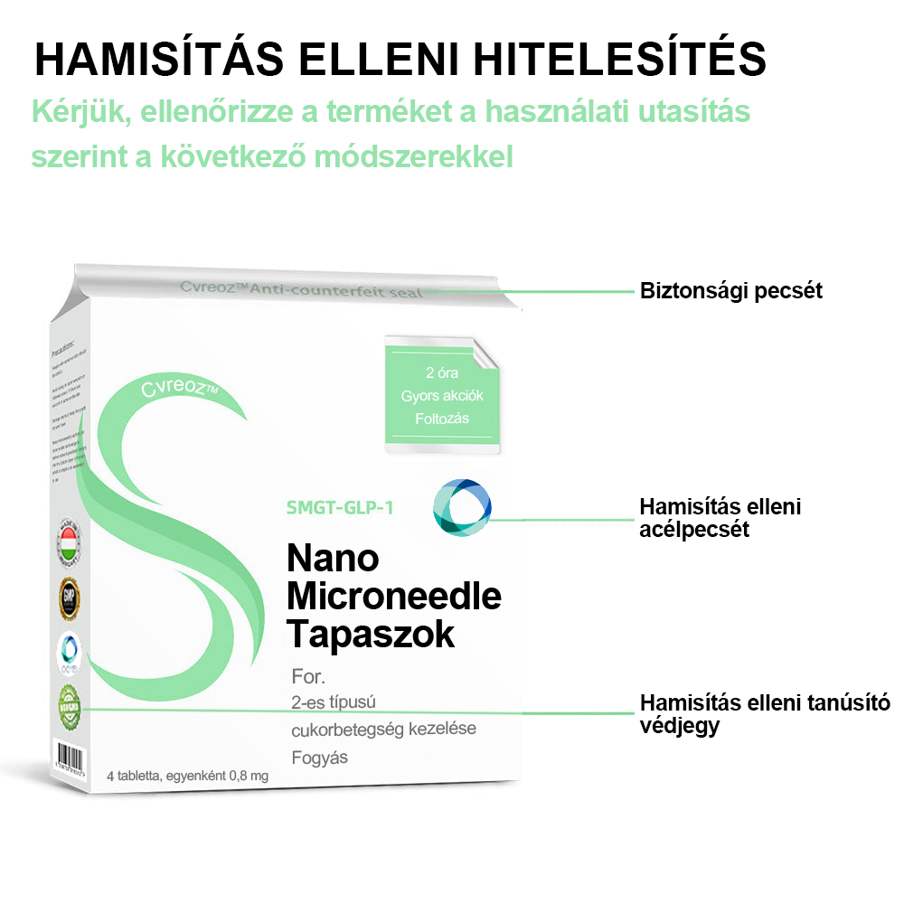 Cvreoz™ Smgt-Glp-1 Nano Microneedle Tapaszok (Fájdalommentes, hosszan tartó, a cukorbetegség, az elhízás és a szív- és érrendszeri betegségek kezelésére)👨⚕️