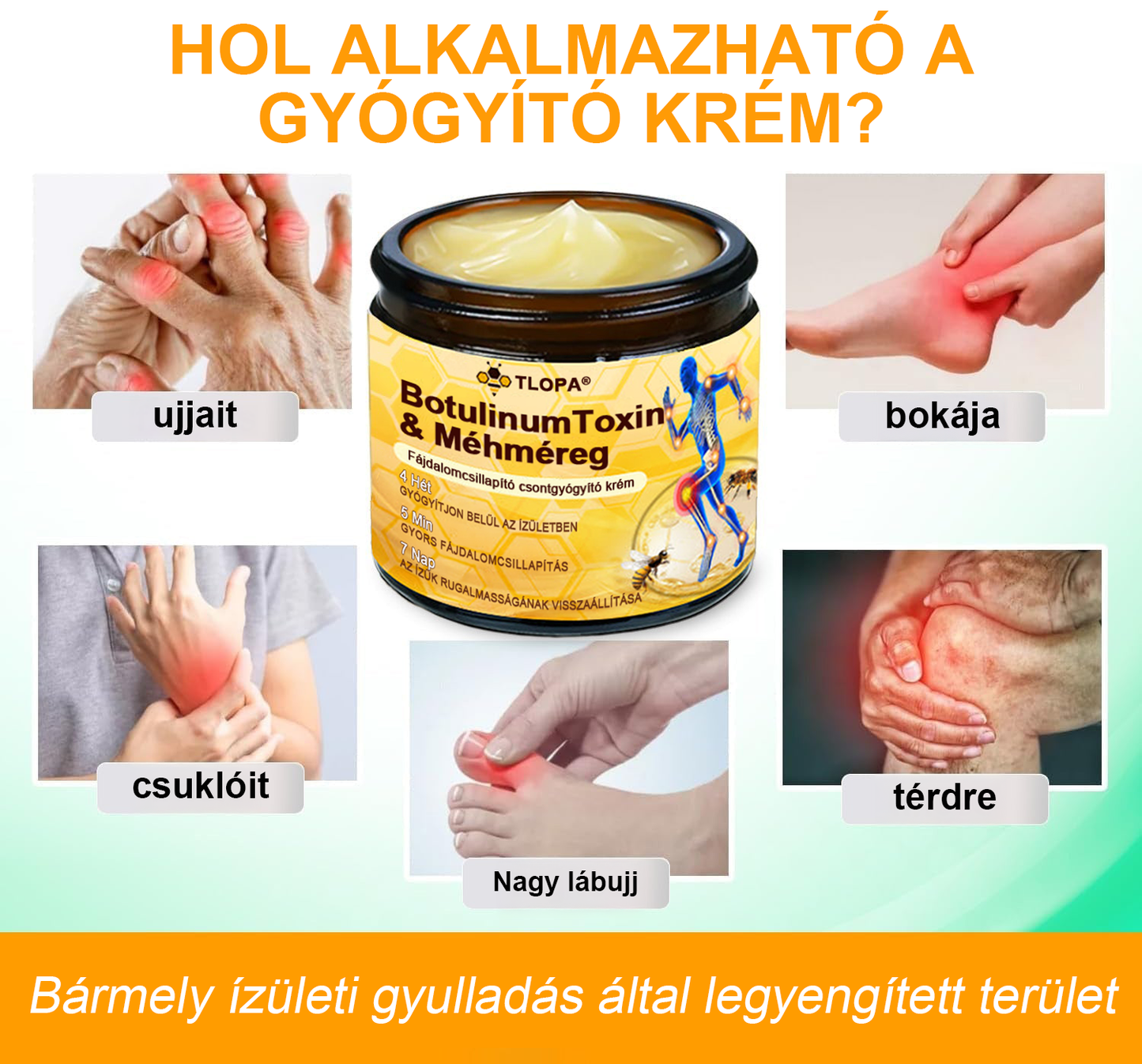 ✅TLOPA® Fájdalomcsillapító, csontregeneráló krém botulinum-toxinnal és méhméreggel 🐝