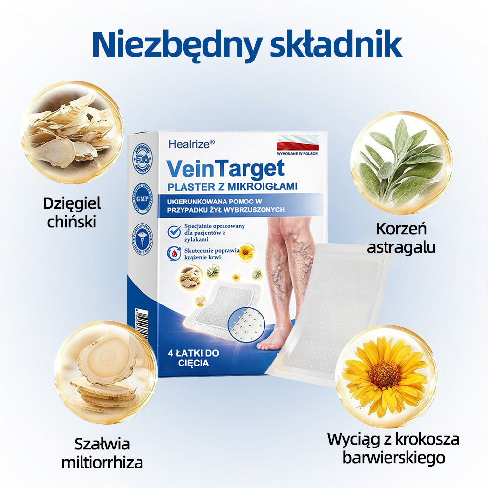 🇵🇱👩⚕️✅ Healrize® VeinTarget Plaster z mikroigłami ⚡ Natychmiastowa ulga, długotrwałe efekty