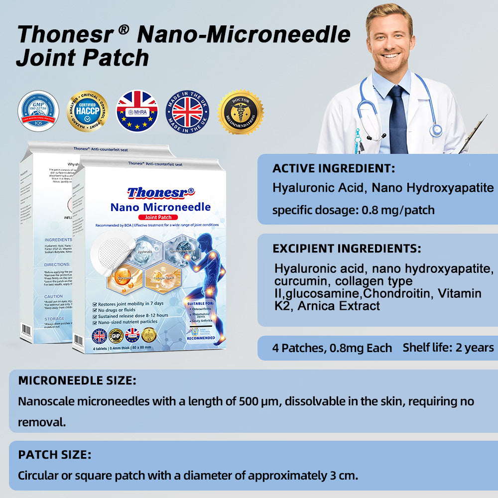 Official Store 🏃‍♀️ Recommended by AOA 💪Thonesr® Nano-microneedle joint patch (Painless, long-lasting, suitable for arthritis, varicose veins and various orthopedic diseases)【Last 30 min Flash Sale】