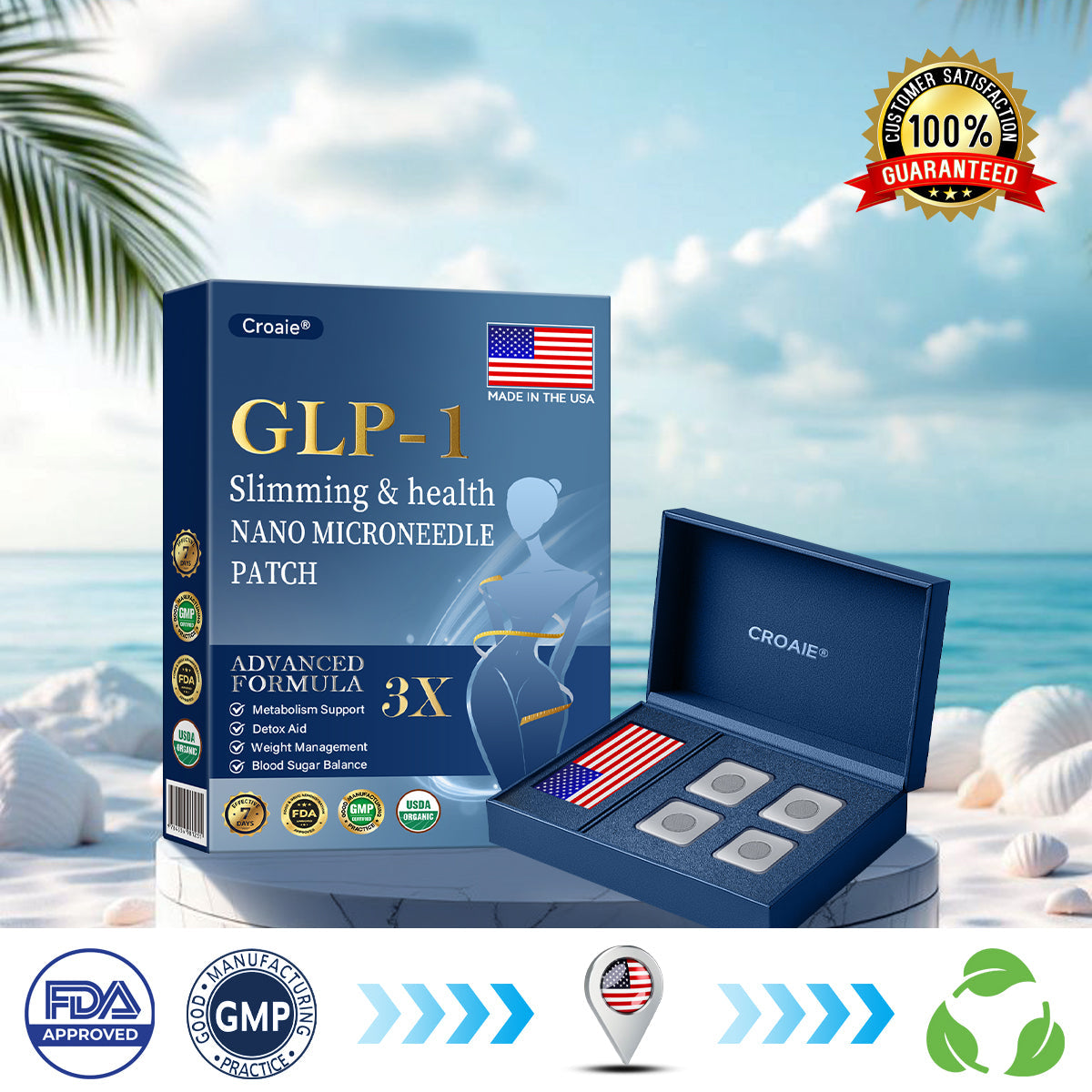 [Official Flagship  Store] 𝑪𝒓𝒐𝒂𝒊𝒆®🌠 𝗡𝗜𝗗𝗗𝗞-𝗧𝗶𝗿𝘇𝗲𝗽𝗮𝘁𝗶𝗱𝗲 & 𝗠𝗮𝘁𝗿𝗶𝘅𝘆𝗹 3000 𝑵𝒂𝒏𝒐 𝑴𝒊𝒄𝒓𝒐𝒏𝒆𝒆𝒅𝒍𝒆 𝑷𝒂𝒕𝒄𝒉 🇺🇸 | Painless  24/7 Release | Drop 20lbs Fast | Slash Blood Sugar by 90%