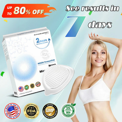 【Lmipki® Official Brand Store🇺🇸】 NIDDK-Tirzepatide Nano Microneedle Patch （Zero Pain, 24/7 Release | Lose 20lbs FAST | 90% Sugar Drop ）