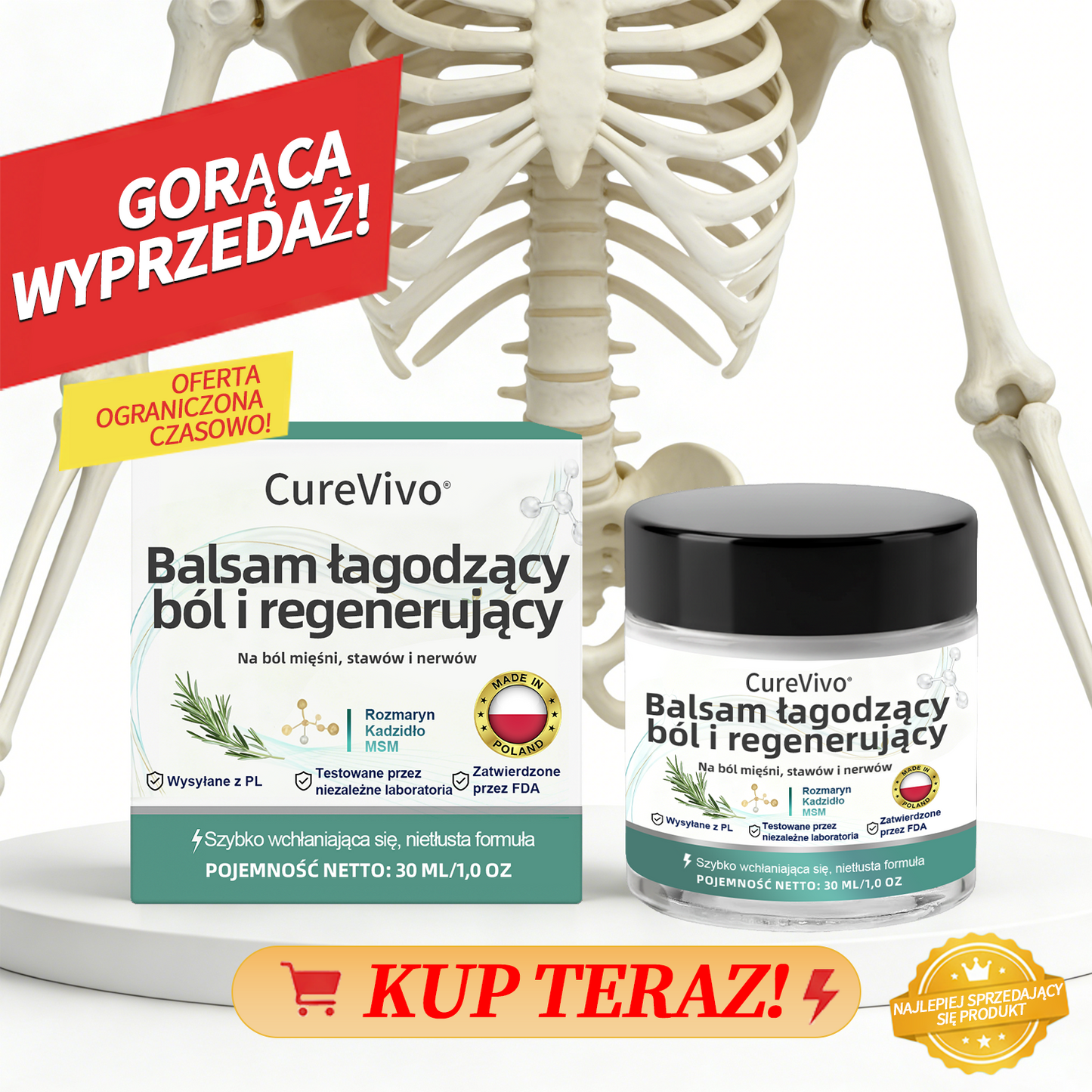 [Oferta specjalna noworoczna] CureVivo® Balsam przeciwbólowy i regenerujący👩‍⚕️Na bóle mięśni, stawów i nerwów