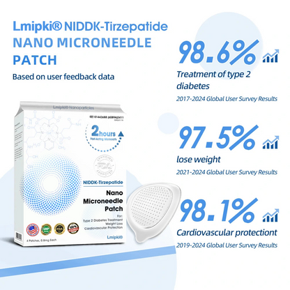 【Lmipki® Official Brand Store🇺🇸】 NIDDK-Tirzepatide Nano Microneedle Patch （Zero Pain, 24/7 Release | Lose 20lbs FAST | 90% Sugar Drop ）