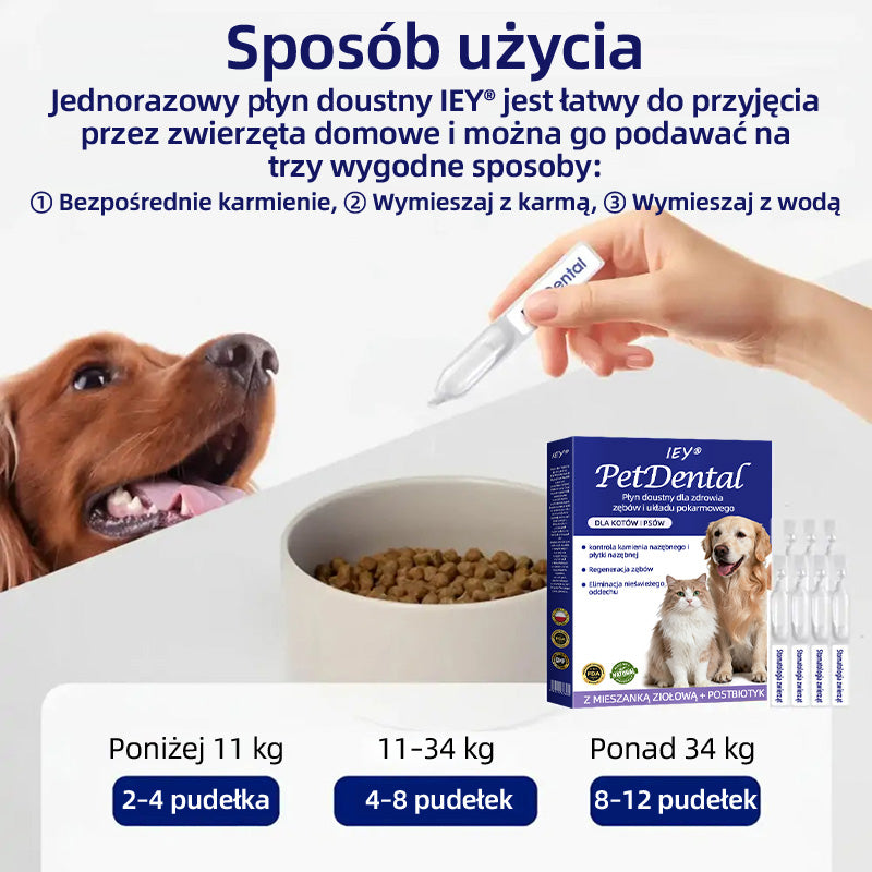 [Oficjalny sklep] IEY® Płyn do pielęgnacji jamy ustnej zwierząt domowych, poprawiający zdrowie zębów i układu pokarmowego: odświeża oddech, usuwa kamień nazębny, wspomaga regenerację dziąseł i stabilizuje zęby (dla kotów i psów). Zaoszczędź dziś 70%!