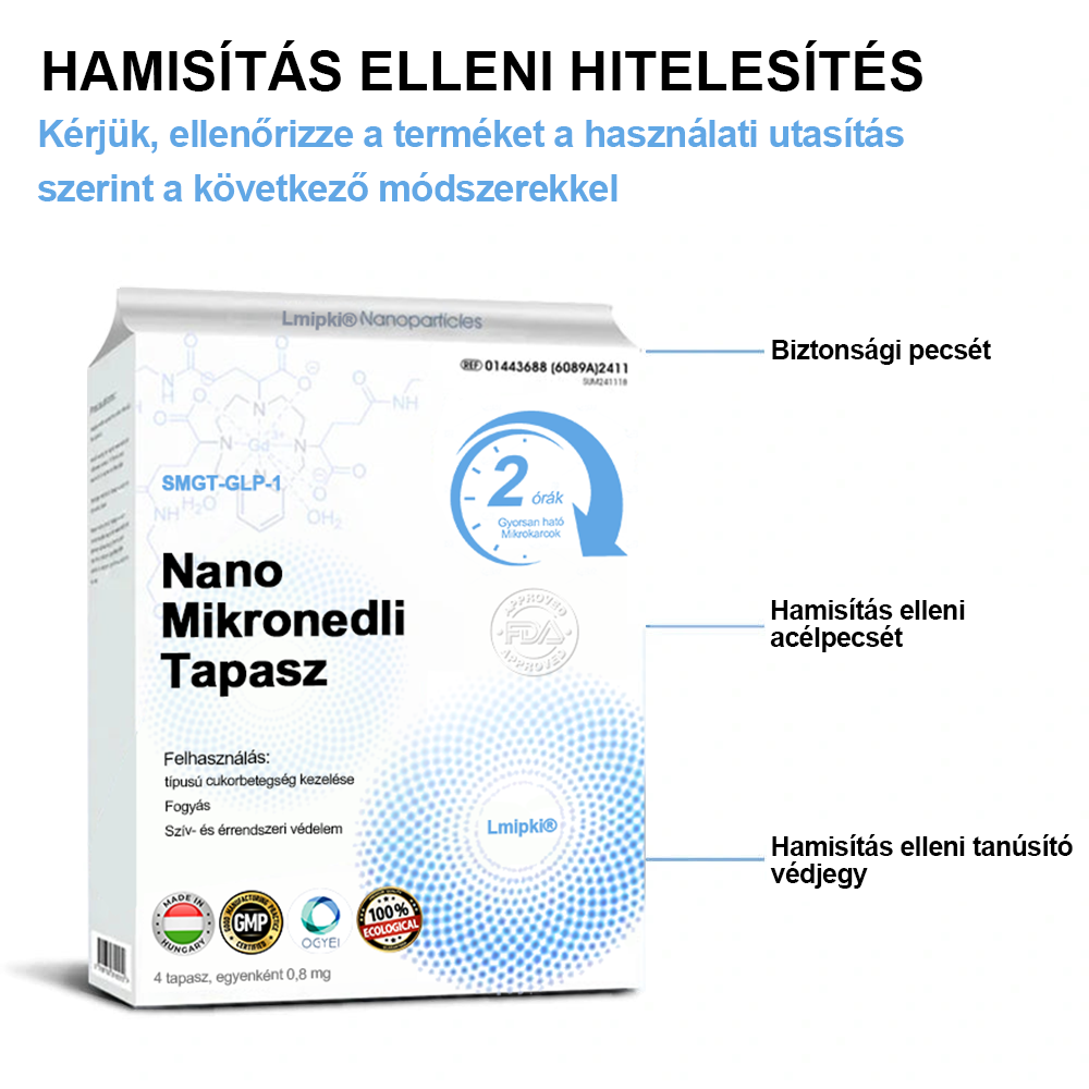 【Lmipki® hivatalos áruház】🎉Lmipki® Smgt-Glp-1 Nano Mikronedli Tapasz（Nulla fájdalom, 24/7 felszabadítás | Fogyjon 10 kg Gyorsan | 90% cukorcsökkenés | ）🚗
