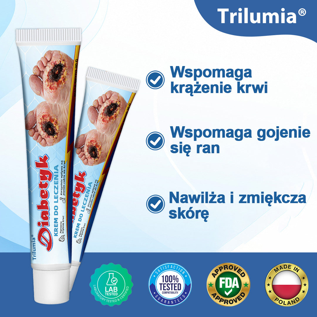 Trilumia® Diabetyk Krem leczniczy -🌱Zatwierdzone przez Polskie Towarzystwo Diabetologiczne oraz certyfikowane przez AAD🌱