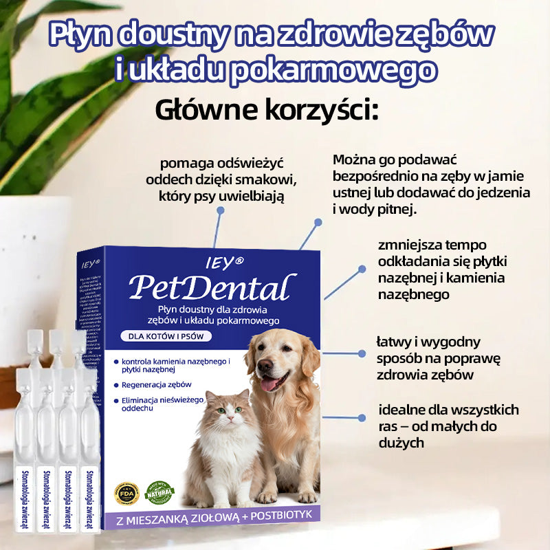 [Oficjalny sklep] IEY® Płyn do pielęgnacji jamy ustnej zwierząt domowych, poprawiający zdrowie zębów i układu pokarmowego: odświeża oddech, usuwa kamień nazębny, wspomaga regenerację dziąseł i stabilizuje zęby (dla kotów i psów). Zaoszczędź dziś 70%!