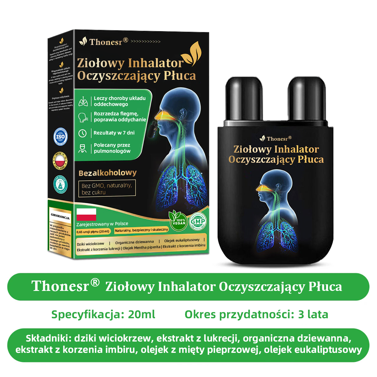 Oficjalny sklep💝✅:Thonesr® Ziołowy Inhalator Oczyszczający Płuca  🫁Zatwierdzony przez URPL(💝 kaszel, świszczący oddech, duszność, plwocina, zatkany nos, zapalenie oskrzeli, zapalenie oskrzeli, objawy alergii, dyskomfort w płucach💝)👩‍⚕️